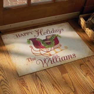 Personalized Happy Holidays Doormat 17" x 27"