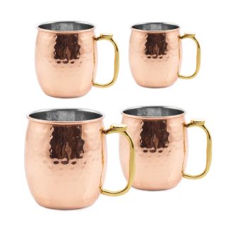 STAR 22 ounce Copper Plated Stainless Steel Moscow Mule Mugs (Set of