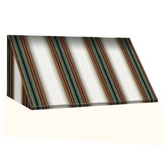 Awntech 196.5 in Wide x 36 in Projection Burgundy/Forest/Tan Stripe Slope Window/Door Awning