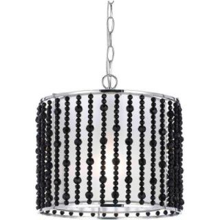 AF Lighting Candice Olson Bijou Collection 1 Light Black Beads Accented Drum Pendant 8722 1P