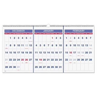 Reference Wall Calendar, 23 1/2 x 12, 2014 2016