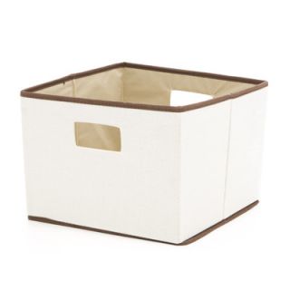 Household Essentials Brown Trimmed Storage Bin in Natural with Brown