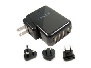 Lenmar Black AC Adapter for up to Four USB Powered Devices (ACUSB4)