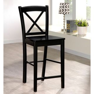 Oh Home Ready to Assemble Black Counter Height Stool