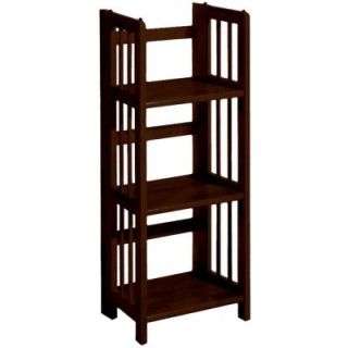 Home Decorators Collection Folding and Stacking 4 Open Shelve Bookcase in Mahogany 3323200260