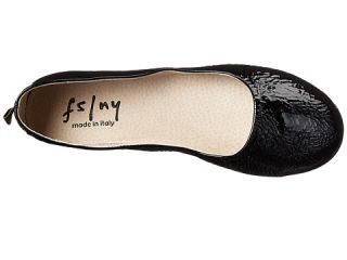 French Sole Sloop Black Patent