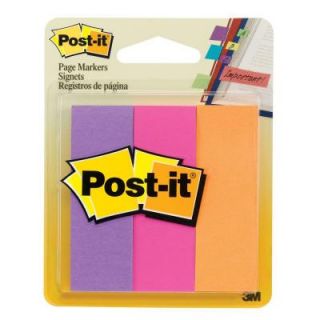 3M Post It 1 in. x 3 in. Assorted Neon Color Page Markers (50 Sheets/Pad) (48 Packs/3 Pads) 5221