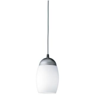Lithonia Lighting Acorn 1 Light White Glass Mini Pendant with Compact Integrated Spiral Lamp 11994 GW M4