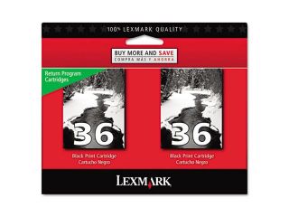 Lexmark No. 36 Black Twin Pack Return Program Ink Cartridges