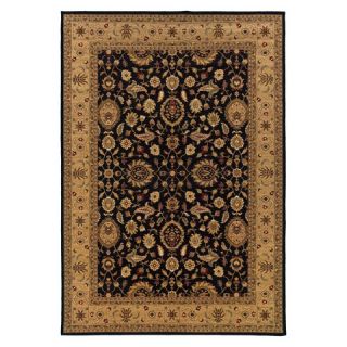 Chamberlain 80% Wool Area Rug   Black/Beige (53x79)