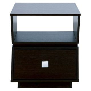 Furniture of America Layla Modern End Table with Drawer   Cappuccino
