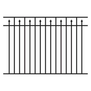 Allure Aluminum 4.5 ft. H x 6 ft. W Aluminum Black Unassembled Provincial Style 3 Rail Fence Section (4 Pack) 543DBL4