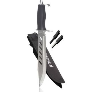Sheffield Rogue 10" Fixed Blade Hunting Knife with Bonus Firestarter and Sharpener