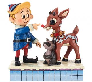 Jim Shore Rudolph Traditions Lit 5 3/4 Rudolph & Hermey Figure —