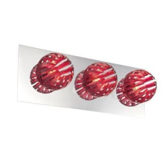 Eurofase Cosmo Collection 3 Light Chrome and Red Bath Bar Light 23204 027