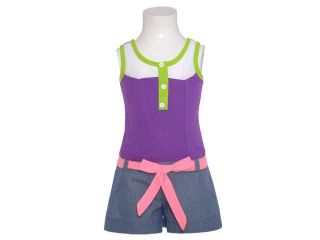 Girls 2T Cute Purple Green Pink Summer Shorts Romper Outfit