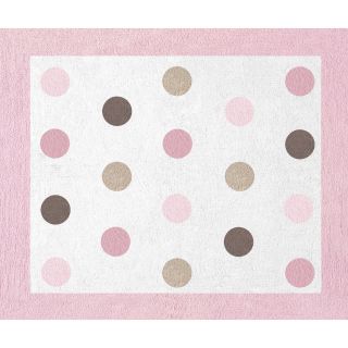Sweet JoJo Designs Pink and Brown Mod Dots Cotton Floor Rug