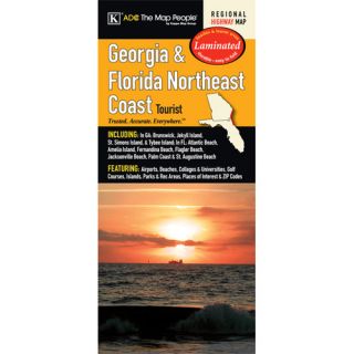 Georgia/Northeast Florida Coast Tourist Laminated Map by Universal Map