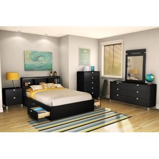 South Shore  Spark Full mates bed (54) Pure Black