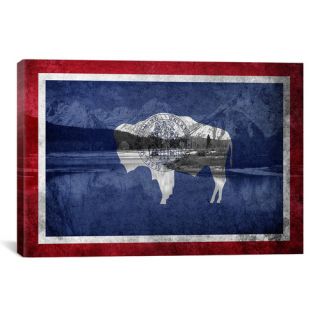 Wyoming Flag, Grand Teton Nationl Park Graphic Art on Canvas