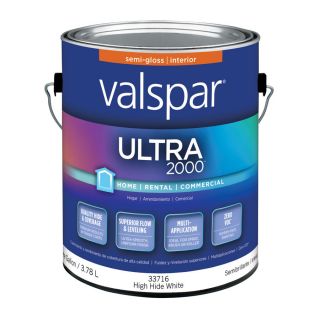 Valspar Contractor Finishes 2000 Ultra 2000 High Hide White Semi Gloss Latex Interior Paint (Actual Net Contents 128 fl oz)