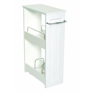 Zenith Slimline 8 in. W Wood Storage Floor Shelf in White 9227WWBB