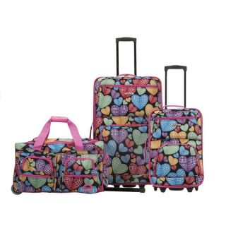Rockland Deluxe Pink Giraffe Perfect Combination 3 piece Expandable