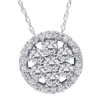 Haylee Jewels Sterling Silver 1/3ct TDW Diamond Circle Necklace (H I
