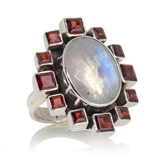 Nicky Butler 10.95ct Moonstone and Garnet Sterling Silver Ring   7444868