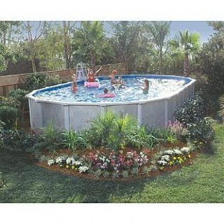 GSM 18 x 33 Oval Vero Beach Above Ground Pool Package, 52 Height