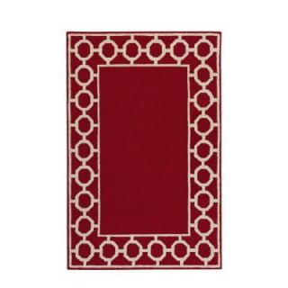 Home Decorators Collection Espana Border Red 3 ft. 6 in. x 5 ft. 6 in. Area Rug 0943110110