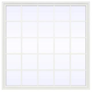JELD WEN 47.5 in. x 47.5 in. V 2500 Series Fixed Picture Vinyl Window with Grids   White THDJW141600044
