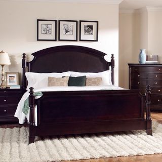INSPIRE Q Andover Cream Curved Top Cherry Brown Metal Poster Bed