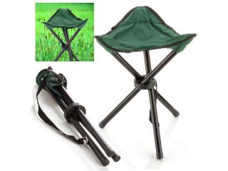 Outdoor Folding Chair For Hiking Fishing Camping Picnic Lawn Portable Pocket With 3 Leg Stool Triangle Tripod Seat Oxford Cloth Small Size Green