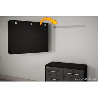 South Shore  Karbon Wall Storage 3 shelf Cabinet in Pure Black and