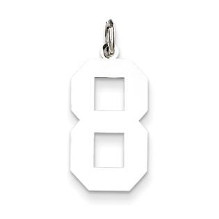 Sterling Silver Large Polished Number 8 Charm   Jewelry   Fashion