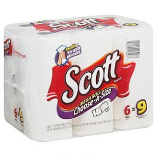 Scott Choose A Size Paper Towels, Choose A Size, Mega Roll, One Ply, 6