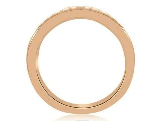0.96 cttw. Classic Channel Set Round Cut Diamond Wedding Ring in 14K Rose Gold (VS2, G H)