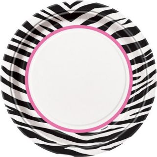 9" Zebra Print Party Plates, 8ct