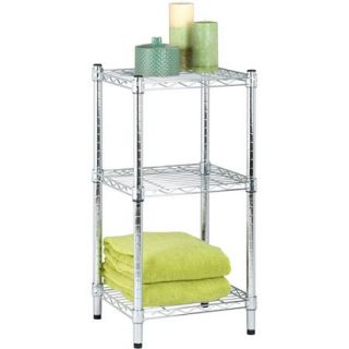 Honey Can Do 3 Tier Chrome Wire Shelving Tower, 14x15x30