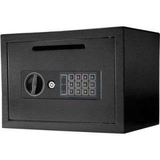 BARSKA 0.56 cu. ft. Steel Compact Keypad Depository Safe, Black AX11934