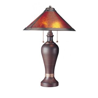 Axis 26 in 3 Way Rust Indoor Table Lamp with Fabric Shade