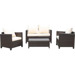 Handy Living 4 Piece Deep Seating Group with Cushions