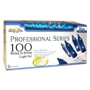 Set of 2, 100 ct professional series mini light set, blue w/ white