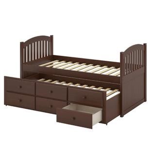 CorLiving heritage place espresso brown stained solid wood twin/single