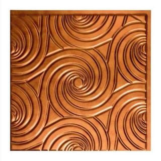 Fasade Typhoon   2 ft. x 2 ft. Glue up Ceiling Tile in Antique Bronze G73 31