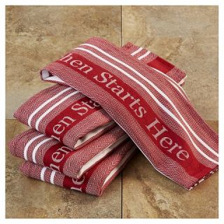 CHEFS Best Kitchen Starts Here Kitchen Towels, Set Of 4, Merlot Red