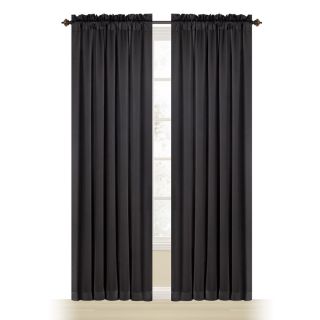 Style Selections Myla 84 in Black Polyester Rod Pocket Room Darkening Single Curtain Panel