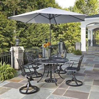 Home Styles Largo 48 in. 5 Piece Patio Dining Set with Umbrella 5560 3256