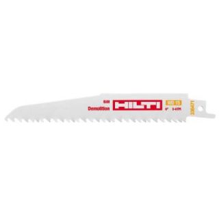 Hilti 6 in. x 5/8 TPI Demolition Reciprocating Saw Blades (5 Pack) 336471